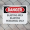 Signmission Blasting Area Blasting Personnel Only Danger Sign, Plastic, 10in W x 7in L, 2PK OS-2PACK-DS-P-710-L-2493 - alternate 2